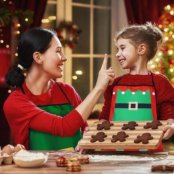 4-pack Christmas Apron Adjustable Kitchen Accessory BBQ Funny Apron for Women_OF