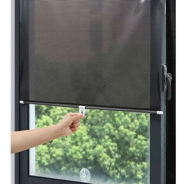 Blackout roller blinds without drilling, retractable sun protection blinds with suction cup, blackout blinds, for car/office windows, 50x