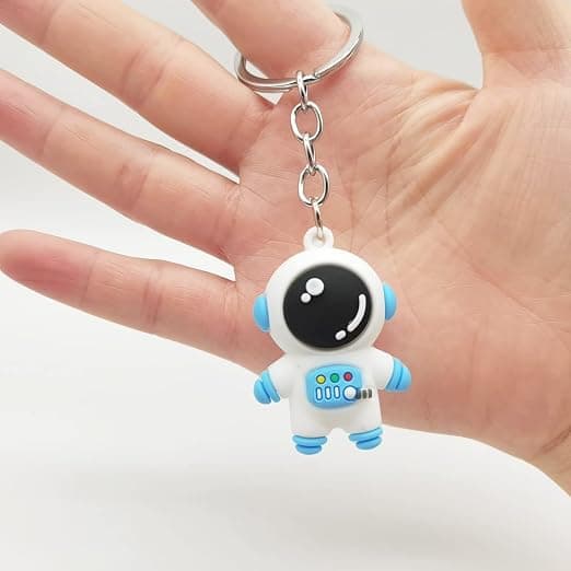 10 st nyckelringar med tecknad silikonpar astronaut
