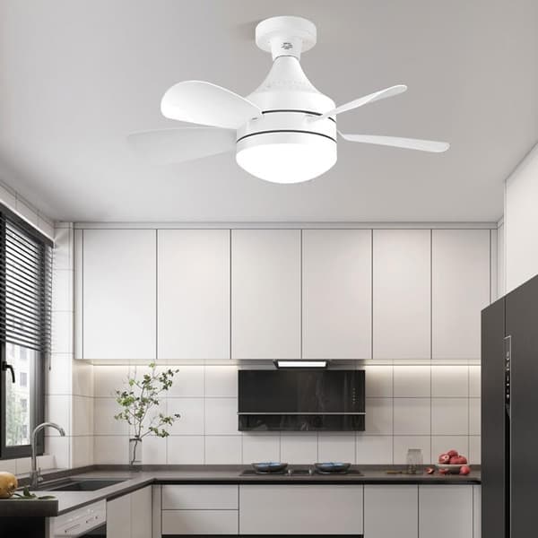 Loftventilatorlampe - E27 LED-loftventilatorlampe - Fjernbetjent dæmpbar 2-i-1 ventilatorlampe