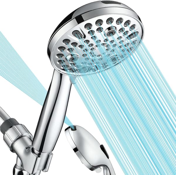 Dusjhode med hånddusj - 9 moduser + Jet Power Wash 4,7\" regn