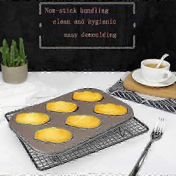 Non-stick Madeleineform, kraftig skalform (Champagneguld)