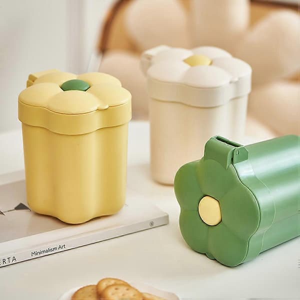 Small Trash Can with Lid, Prevents Odors, Easy to Clean, Reusable, 1 Set [DB]