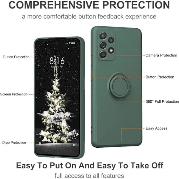 Samsung Galaxy A53 Case With Ring Holder Green
