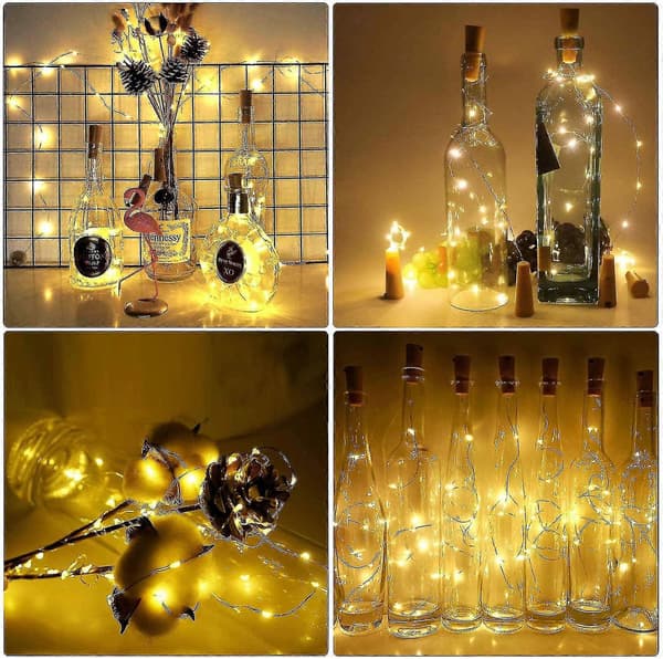 16-pack Bottle Lights with Cork compatible with Decoration Weddings, Parties