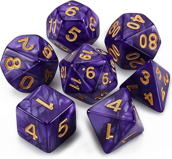 DND monikulmainen noppasetti noppapussilla Dungeons and Dragons -roolipeliin