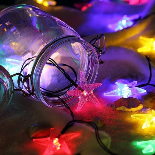 Solcelle stjernelys, 6,5 m 30 LED-lys 8 tilstande (Multifarvet)