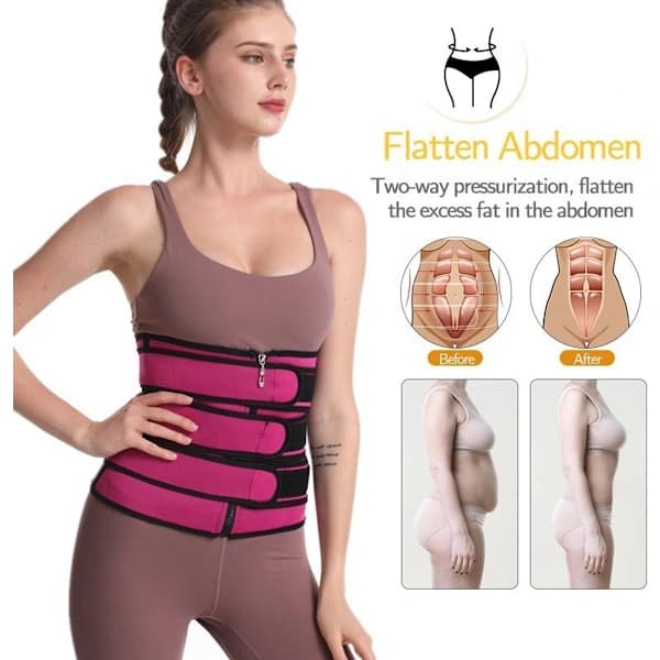 Women's Training Belt 3-Row Closure Breathable Material Sizes S-6XL Black XXL