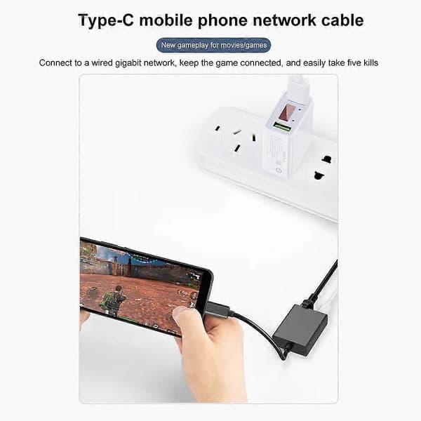 Til Google TV 4K USB Dock Adapter USB C Ethernet USB C til Ethernet Adapter Plug and Play Understøtter PD