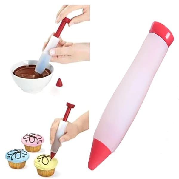 Silikone Skrivepen Chokolade Dekorationsværktøj Form rød+hvid red+white 2pcs