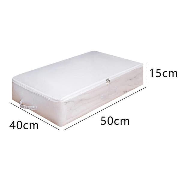 Underbed Storage Boxes with Zipper 50*40*15cm Durable PVC Storage Organizer for Clothes, Bedding, 2-pack (FMY)