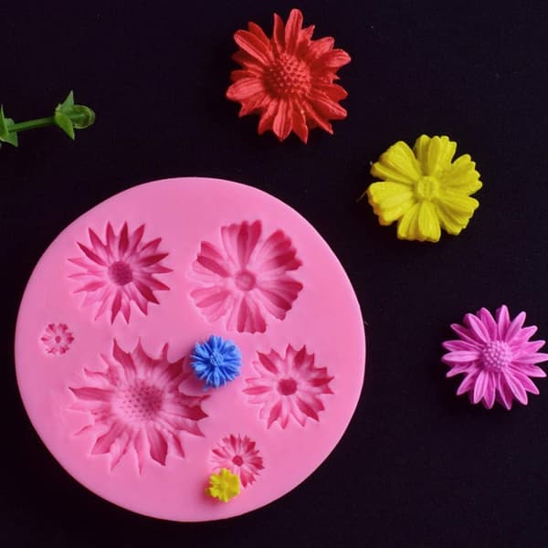 6 stk Silikoneforme til Kager 3D Blomster Dekoration Blomster