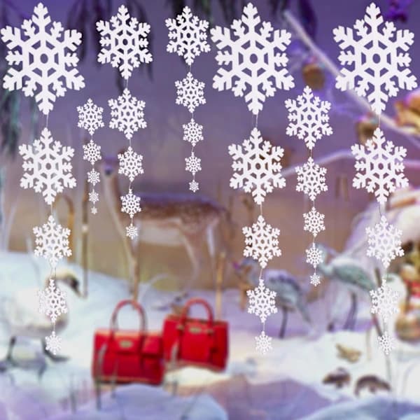 Vinter Juleophæng Snøfnugdekorationer, til Jul Vinter Feriefest Hjemdekorationer
