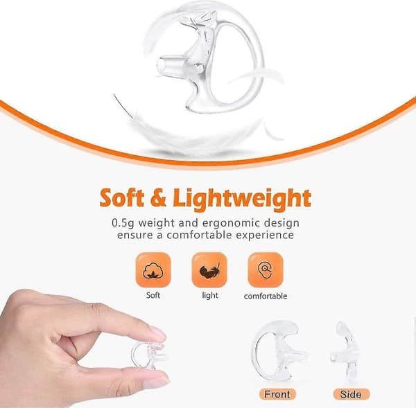 Radio Replacement Earmold, Soft Silicone Earplug - Clear [8-Pair]