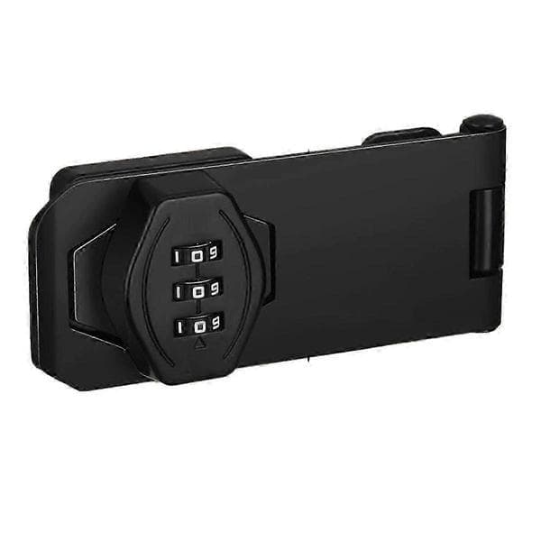 Keyless Cabinet Lock 3-Digit Combination Code Hasp Latch for Drawers and Cabinets Svart