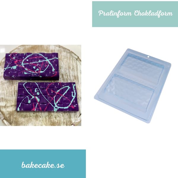 Pralinform Sjokoladeblokk Sjokoladeform - BWB 9994 - Spesiell 3-delt form
