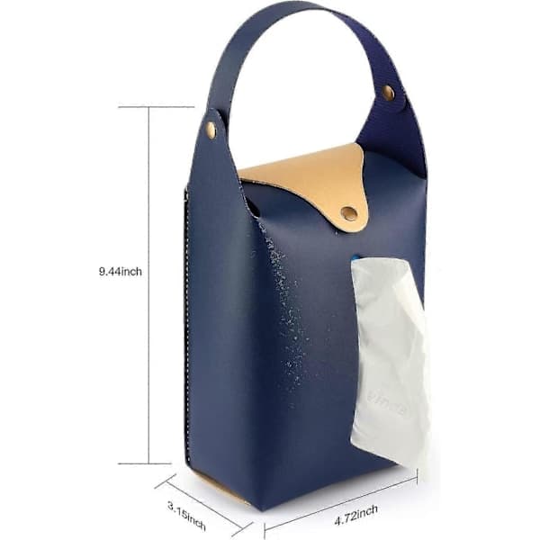 Rektangulär Tissue Box Omslag i PU-läder, Hängande Tissue Box Hållare, 24 x 12 x 8 cm, 2-pack
