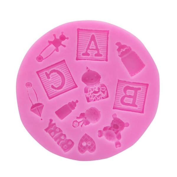 Abc Baby Shower Kaste Silikonimuotti Rosa