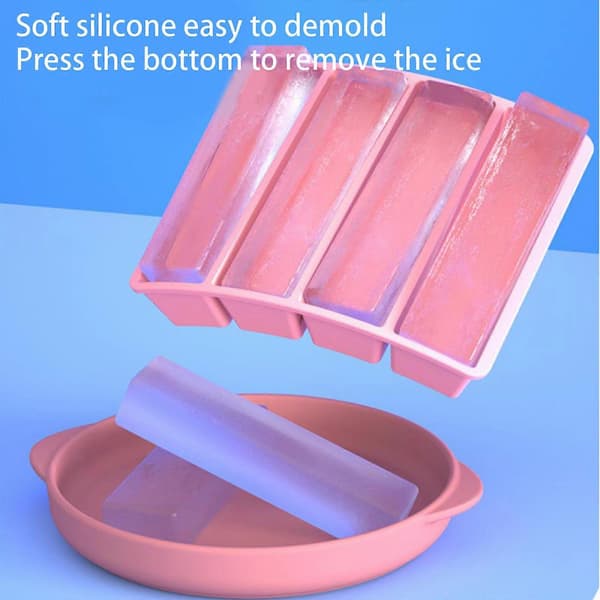 (Lotusrod Pink) Silikone Isterningebakke Multifunktionelle Silikoneforme Rektangulær Form Isterningemaskine Isterningebakke Isterningeforme Lo