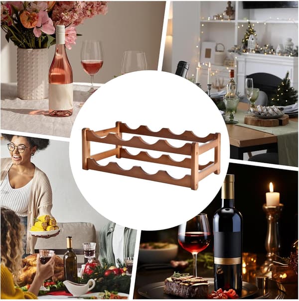 Vinreoler 8-flasker 2-niveauer Bordplade Display Organizer -