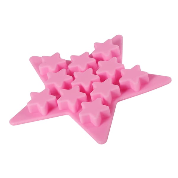 Femstjernet cool silikoneisbitform til klub, bar, fest (pink)