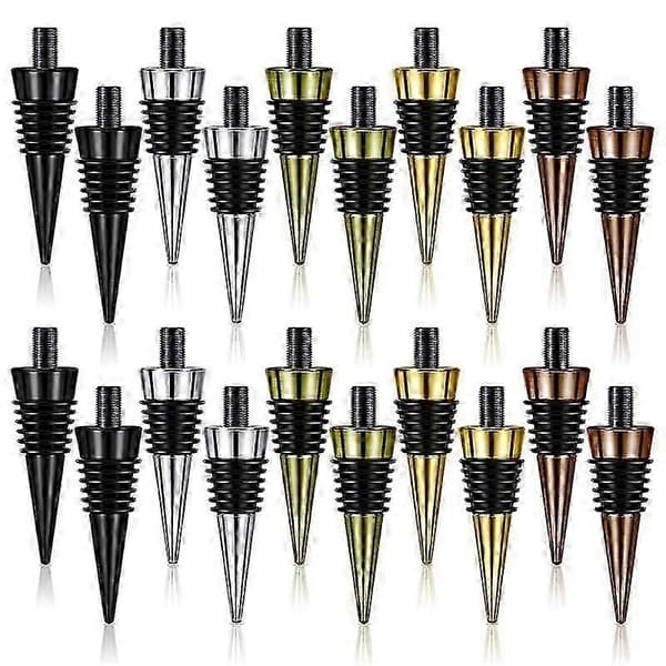 20 Pieces Blank Bottle Stoppers with Threaded Post Metal Wine Stopper Inserts Set Hardware for Wood Turning DIY Projects jn [DB]