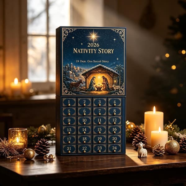 Adventskalender Jul 2D akryl Jesus-adventskalender-låda -