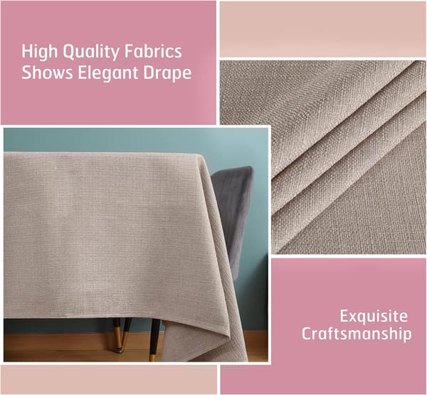 140 x 200 cm Rectangular Tablecloth, Stain Resistant and Waterproof, Machine Washable Linen-like Fabric for Home, Restaurant Table