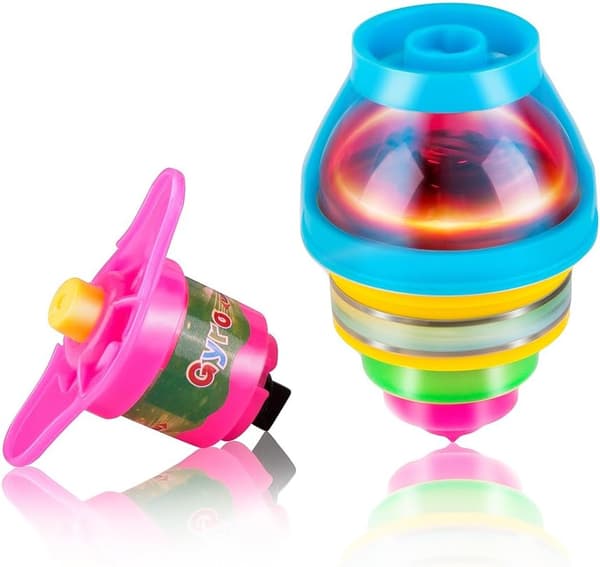 15-pack LED Light Up Flashing UFO Gyro Spinning Top