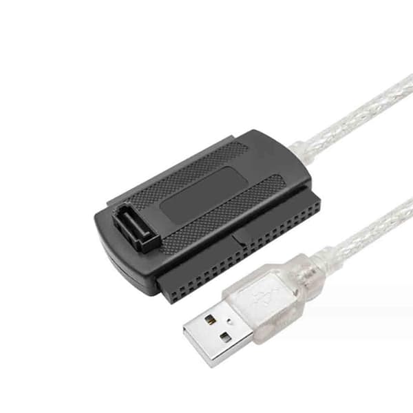 enkel drivkabel IDE til USB PATA SATA parallellport seriell harddisk 2.0 med strømforsyning (USB 2.0) -