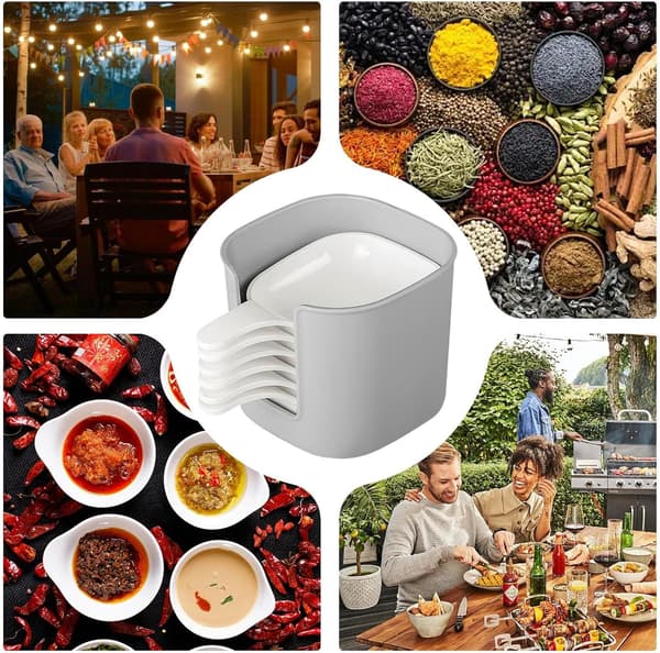 Sauce bowl, dip bowl, serving tray, with handle, stackable, ideal for yogurt, cooking, restaurants (FMY)