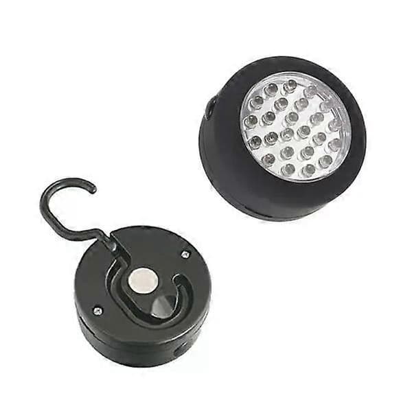 24 LED Round Camping Magnetic Workshop Work Light Battery Powered Hanger