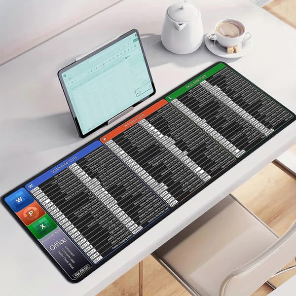 Office Shortcut Mouse Pad Extra Large Keyboard Hotkey Mouse Pad For Word/Excel Non-Slip And Durable Mouse Pad 80cm*30cm