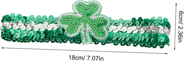 Kløverhårbånd til St. Patrick's Day, grønn, polyester PET -