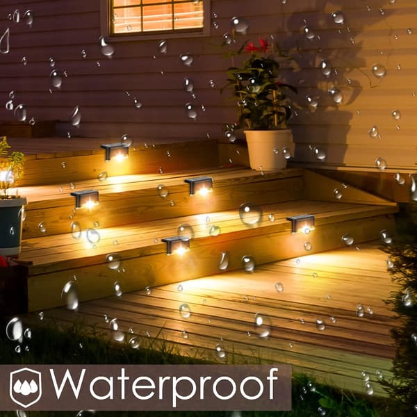 Solcellsdriven Poolbelysning, 4-pack, Varmvit Vattentät Belysning för Pooltillbehör Nattlampor, Utomhus LED Däcklampa