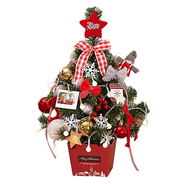 Decorative Christmas Tree, Artificial Tabletop Tree With LED Decoration