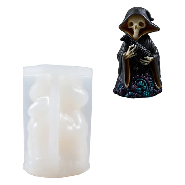 DIY Gothic Silicone Mold Set With Skulls Ghosts Crows Candle Art
