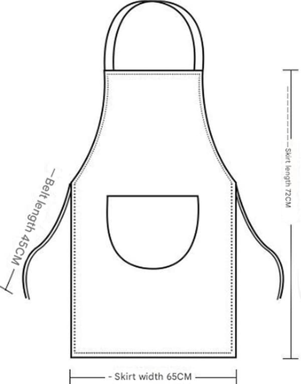 2-delt keramisk forkle - malt forkle - svart + hvit - 65*72 cm