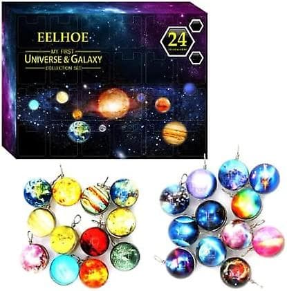 24 st/set Universum Planet Galaxy Överraskningslåda Barnpresent Nedräkning 24 dagar, Överraskningslåda, Överraskningslåda
