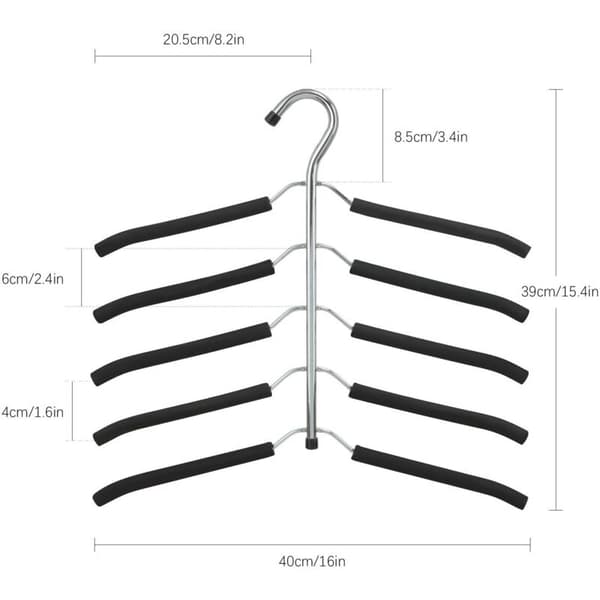 Hanger. 5-in-1 Magic Multifunctional Metal Hanger Non-slip Hanger with Multi-layer EVA Sponge for Jeans