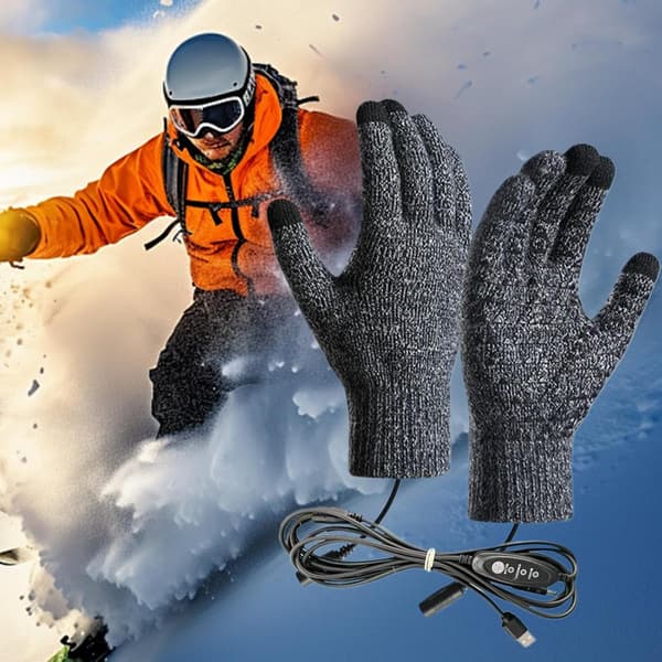 Elektrisk opvarmelige handsker, elektriske vinterhandsker hvid/sort - Weiß / Schwarz