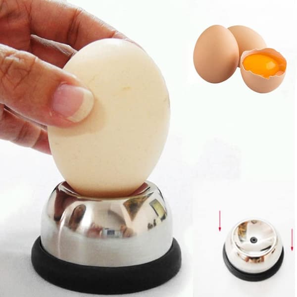 Eggeprikker, eggedeler i rustfritt stål, eggåpner, halvautomatisk eggeprikker hullsseparator for hardkokte egg [BT] Blue