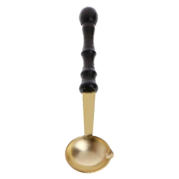 Brass and Wood Spoon for Melting Wax, Melted Dissolved Wax Seal Envelope Craft