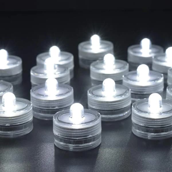 LED-lys Telys Flamfrie Vanntette Batteridrevne Undervannslys