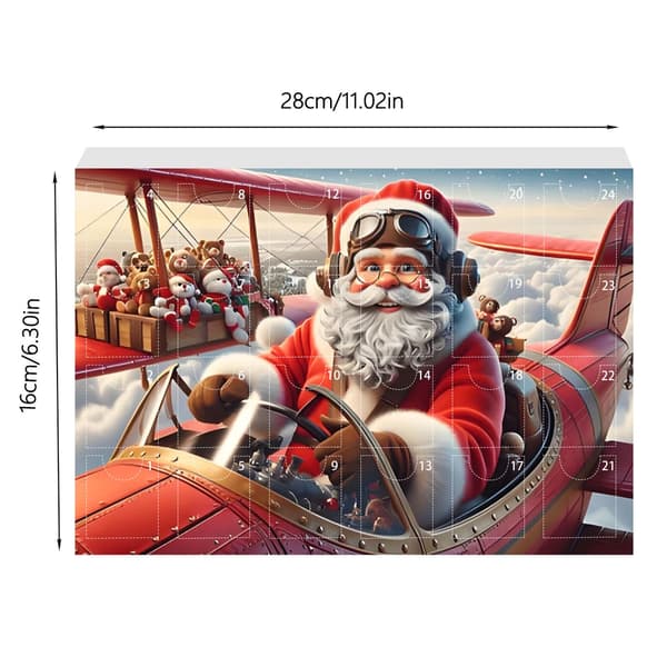 Julkalender Blind Box, 24-dagars nedräkning överraskningsjulklapp, akrylfordonshänge