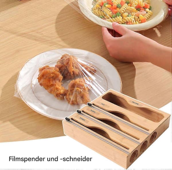 Foliodispenser och skärare, Bambu foliodispenser med skärare SZRH A-D