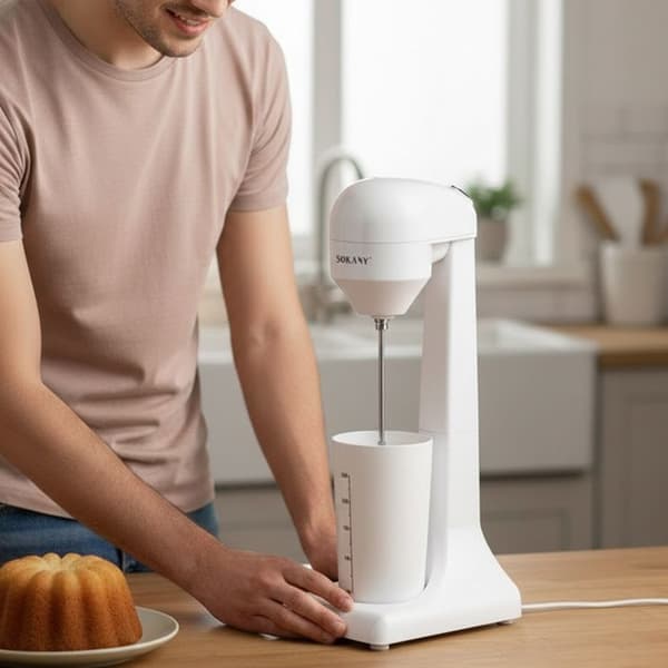 Milkshake-maskin 450ml 100W Rask og Kompakt Sokany Hvit Vit
