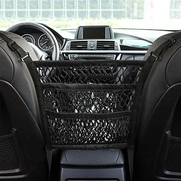 Car Net Pocket for Driver's Seat, Universal Double Storage Net, Storage Bag, Net Pocket