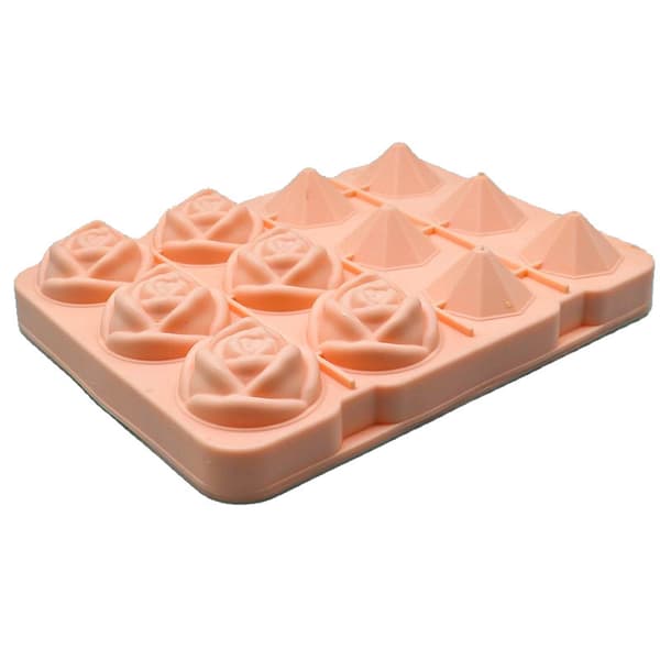 12-hulls isballmaskin form rosenformet isbitmaskin silikonisbitbrett