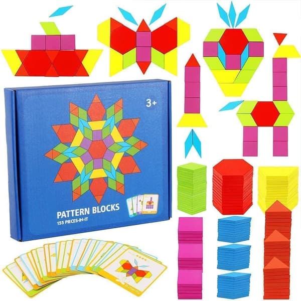 Træpuslespil legetøj 155 dele tangram Klassisk model Byggeklodslegetøj Mon